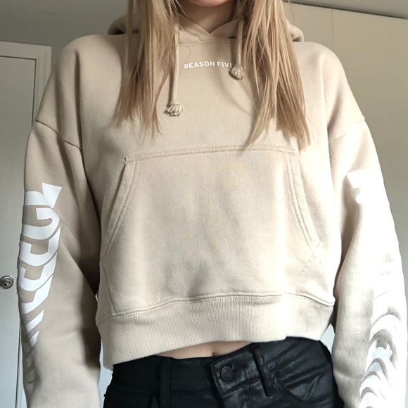 Aritzia TNA tan cropped hoodie - Picture 2 of 3
